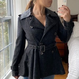 BCBG Maxazria Peplum Pea Coat